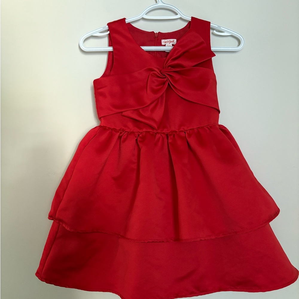Cat & Jack Red Tiered Ruffled Sleeveless Dress